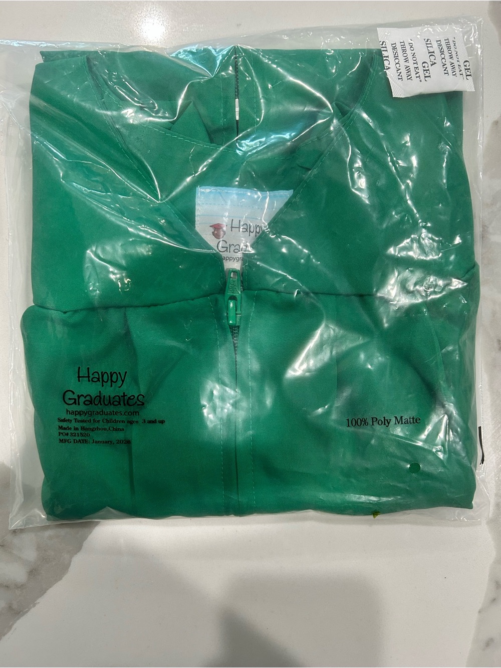 Green kids graduation gown